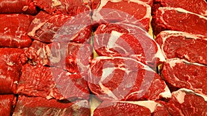 Steaks at the butcher