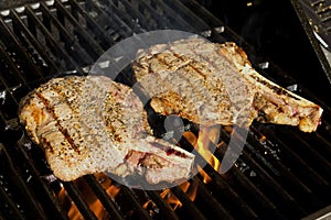 Steaks on the grill