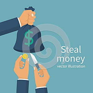 Steal money concept