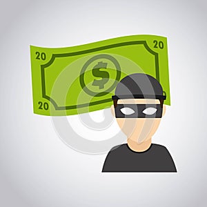 stealer dollars isolated icon design