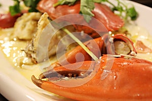 Steam asian food crab