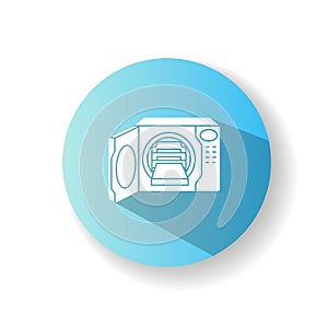 Steam autoclave turquoise flat design long shadow glyph icon