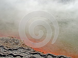 Steam and bubbles, Waiotapu, New Zealand photo