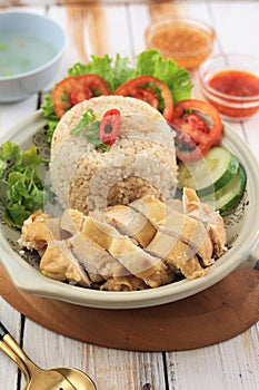 Steam Chicken with Rice or Hainan Chicken Rice