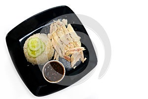 Steam chicken rice with sauce