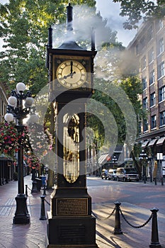 Steam Clock at Gastown Vancouver in the Morning photo