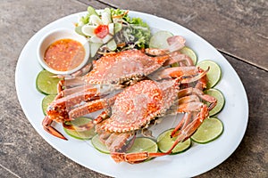 Steam crab seafood