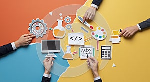 STEAM Education Concept: Science, Technology, Engineering, Art, Math