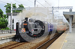 Steam and electric locomotives