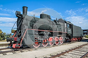 Steam engine locomotive ER type Eh2 builded at Voroshilovgrad, Brjanksk, 305 units 1934-1936, displayed at the AvtoVAZ Technical