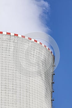 Steam going out of a cooling tower of a nuclear power plant