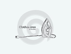 Steam iron , hand draw sketch vector.