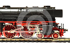 Steam loco model isolated over white