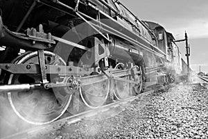 Steam Locomotive,black and white