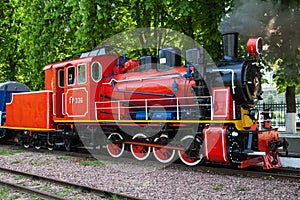 Steam locomotive blowing off the smoke