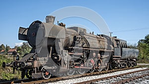 Steam locomotive on Bosnian railways