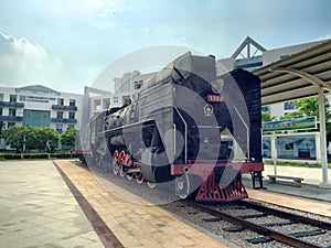 steam locomotive in campus