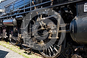 Steam locomotive close up