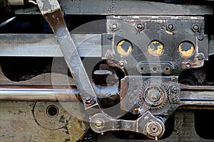 Steam locomotive coupling rods photo