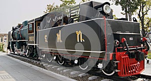 Steam Locomotive on display in the open air in Bangkok, Thailand