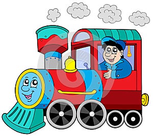 Steam locomotive with engine driver