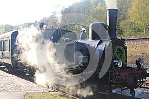 Steam locomotive in Fond-de-Gras, Luxembourg