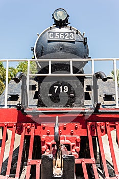Steam locomotive front