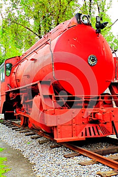 Old train with a steam locomotive, mexico city. III