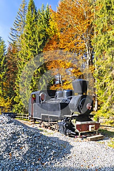 Steam locomotive, Museum of Kysuce village, Zilina region, Slovakia