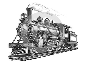 Steam locomotive sketch vector