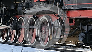 Steam locomotive smokes hot steam