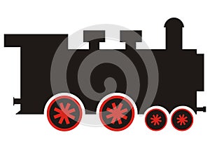 Steam locomotive, symbol, simple vector illustration