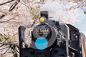 Steam locomotive train in Japan