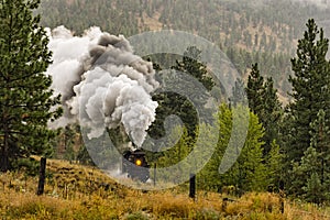 Steam Locomotive Train Okanagan Valley near Summerland British Columbia Canada