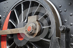 Steam locomotive wheel and connecting rod detail