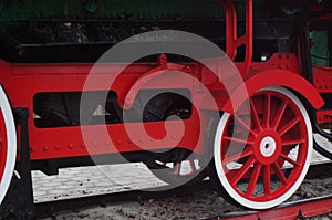 Steam locomotives, close up of wheels