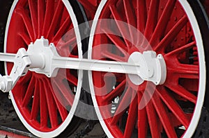 Steam locomotives, close up of wheels