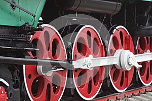 Steam locomotives, close up of wheels