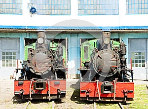 steam locomotives in depot, Kostolac, Serbia