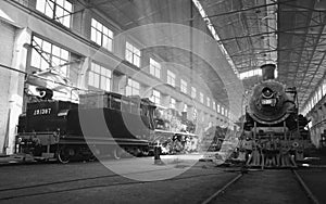 Steam locomotives in fuxin under repairing