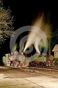 steam locomotives at night, Oskova, Bosnia and Hercegovina