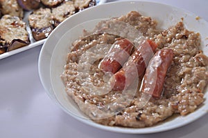 Steam minced pork sausage