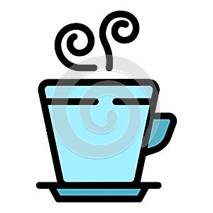 Steam mug icon color outline vector