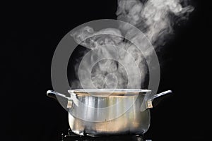 Steam over cooking pot