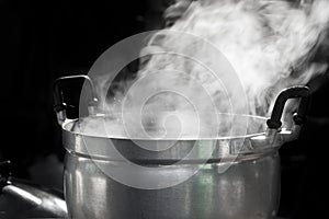 Steam on pan