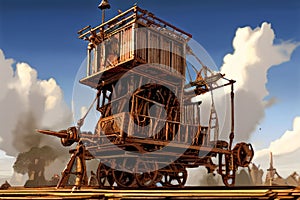 steam powered siege engine with geared catapulta siege engine wi