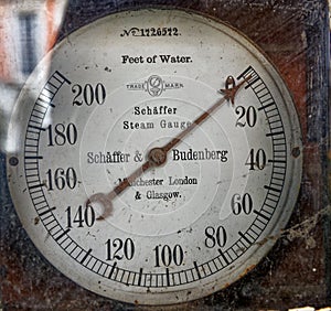 Steam pressure gauge at Hampton Court Palace - London