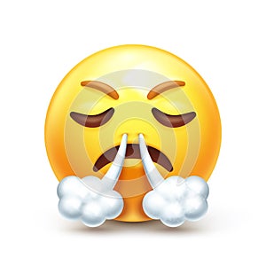 Steam puffs from nose emoji photo