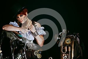 Steam-punk girl's portrait