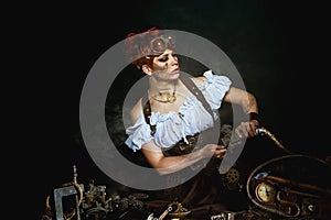 Steam-punk girl's portrait